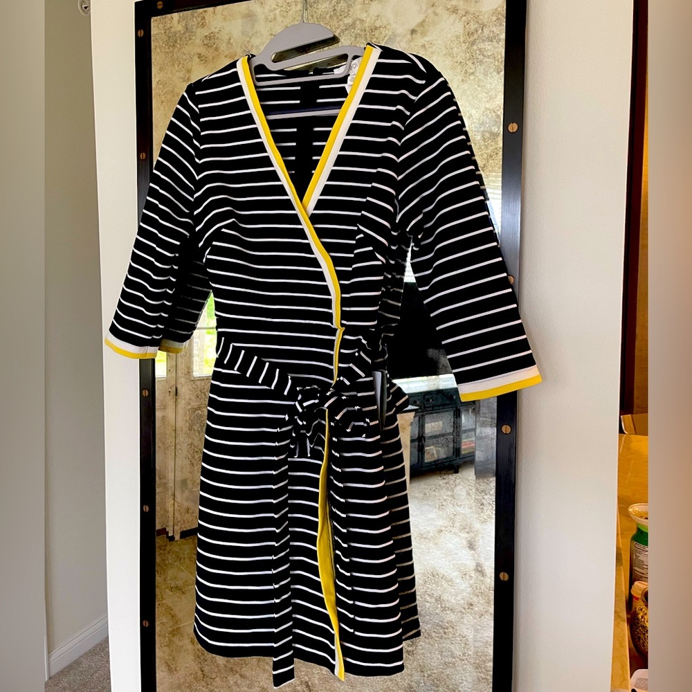 1901 NORDSTROM Blue Stripe Faux Wrap Dress, SZ 8P NWT